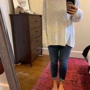 Free people white split-back tunic/sweater (L)